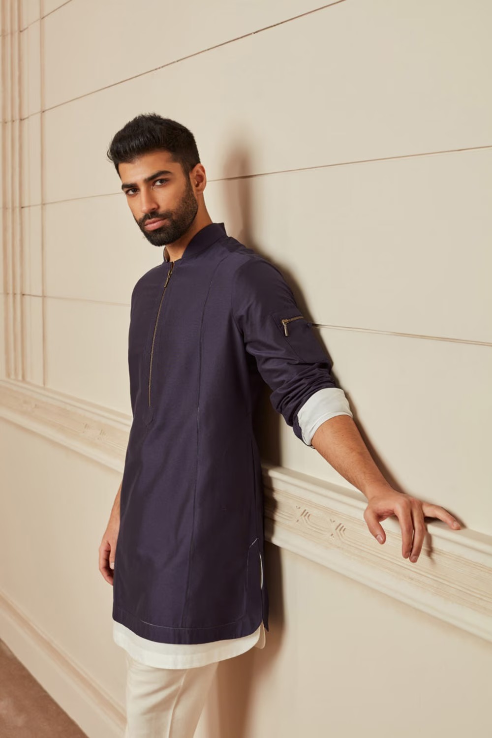 Navy Blue Kurta Set for Men
