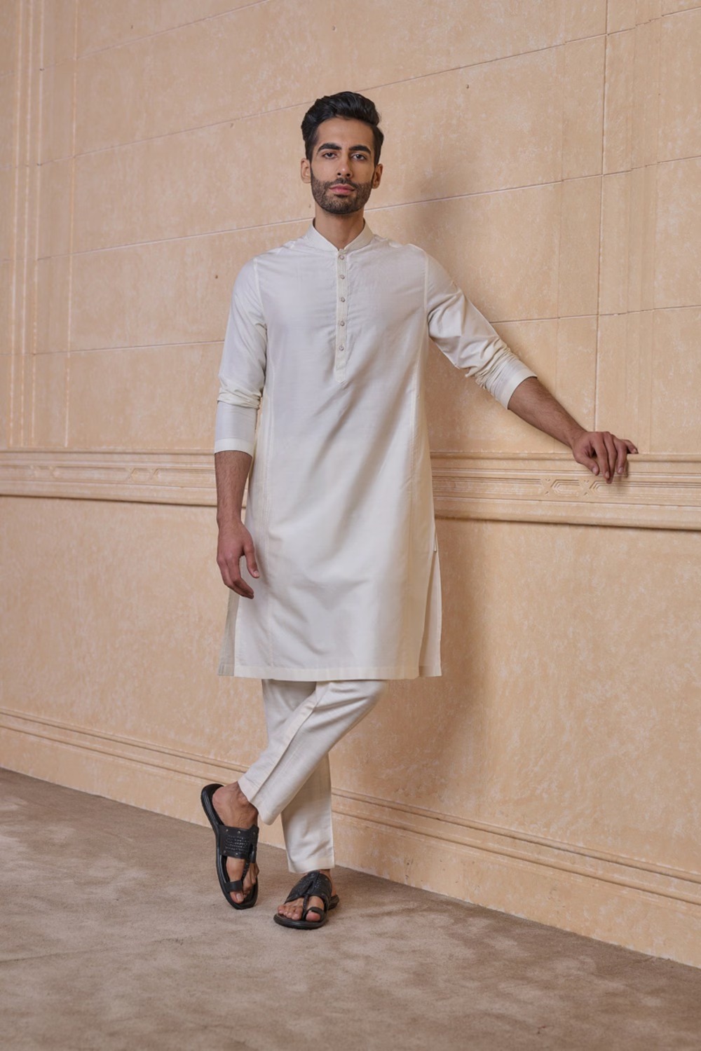 Ivory Silk Kurta Set for Men