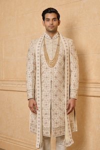 Ivory Pearl Dabka Embroidered Sherwani